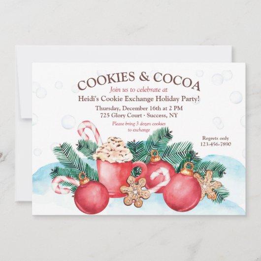 Invitation à une fête d'échange de biscuits et de (Devant)