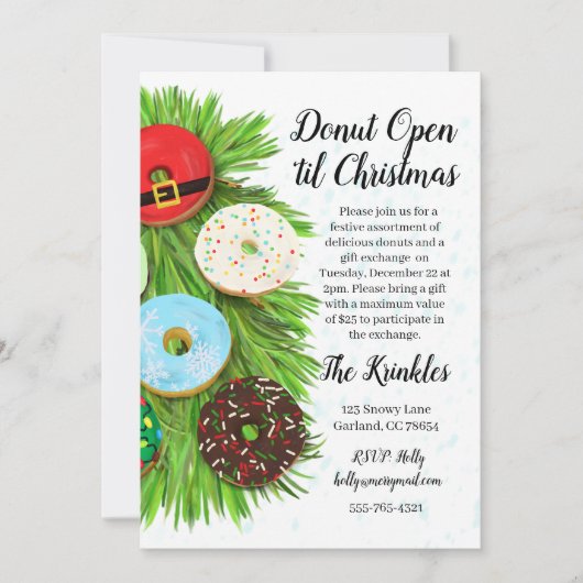 Invitation à une fête d'échange de cadeaux de Noël (Devant)