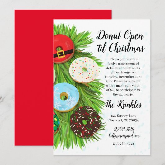 Invitation à une fête d'échange de cadeaux de Noël (Devant / Derrière)