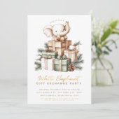Invitation à une fête d'échange de cadeaux éléphan (Debout devant)