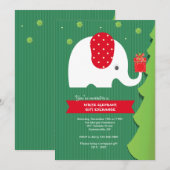 Invitation à une fête d'échange de cadeaux éléphan (Devant / Derrière)