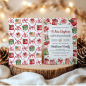 Invitation à une fête d'échange de cadeaux éléphan