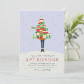 Invitation à une fête d'échange de cadeaux éléphan (Debout devant)