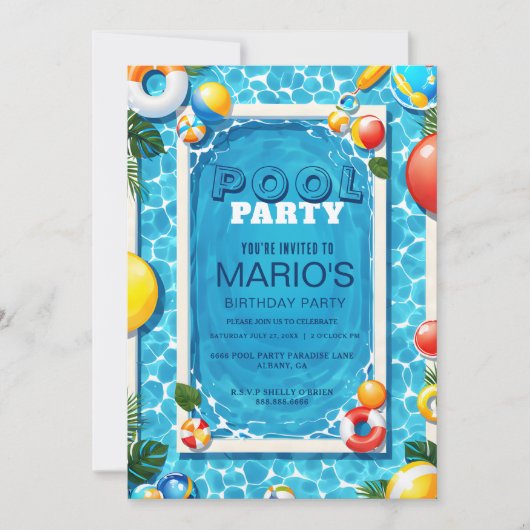 Invitation à une fête d'éclaboussures - Invitation (Devant)