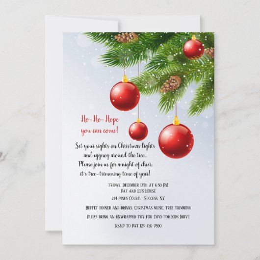 Invitation à une fête d'élagage d'arbres (Devant)