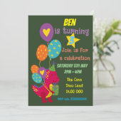 Invitation à une fête d'enfants dinosaures (Debout devant)