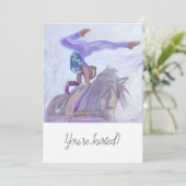 Invitation à une fête d'équitation sur cheval (Debout devant)