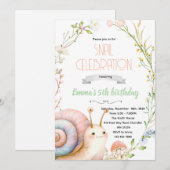 Invitation à une fête d'escargot mignon (Devant / Derrière)