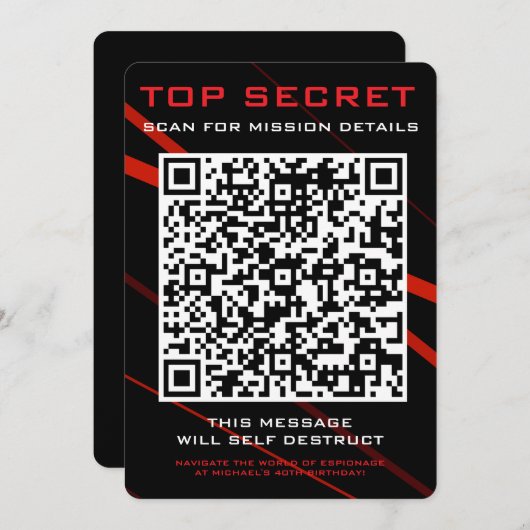 Invitation à une Fête d'Espions (Devant / Derrière)