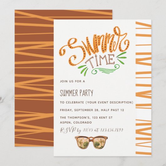 Invitation à une fête d'été (Devant / Derrière)