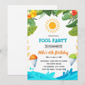 Invitation à une fête d'été avec cône de neige (Devant / Derrière)
