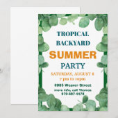 Invitation à une fête d'été tropicale dans la cour (Devant / Derrière)