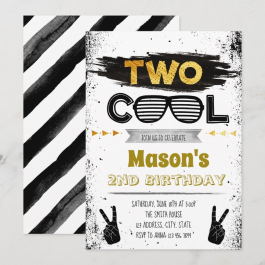 Invitation à une fête deux cool (Devant / Derrière)