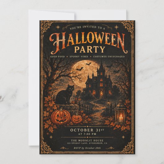 Invitation à une fête d'Halloween (Devant)