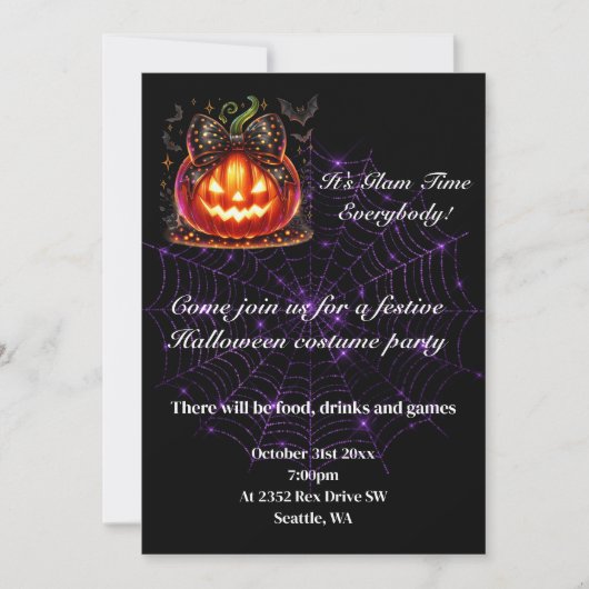 Invitation à une fête d'Halloween (Devant)