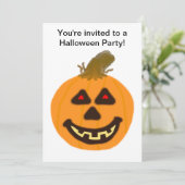 Invitation à une fête d'Halloween avec citrouille (Debout devant)