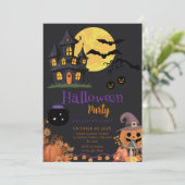 Invitation à une fête d'Halloween avec des crânes (Debout devant)