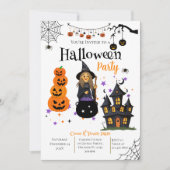 Invitation à une fête d'Halloween avec des crânes (Devant)