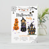 Invitation à une fête d'Halloween avec des crânes (Debout devant)