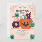 Invitation à une fête d'Halloween avec des fantôme (Devant)