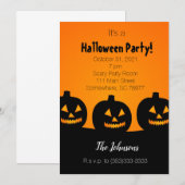 Invitation à une fête d'Halloween avec trois citro (Devant / Derrière)