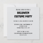 Invitation à une fête d'Halloween avec un chat noi (Dos)