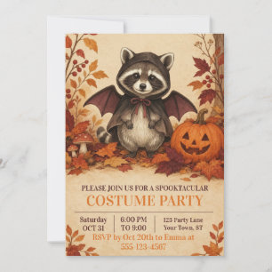Invitation à une fête d'Halloween avec un costume