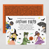 Invitation à une fête d'Halloween avec un déguisem (Devant / Derrière)