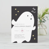 Invitation à une fête d'Halloween avec un fantôme  (Debout devant)