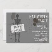Invitation à une fête d'Halloween avec un squelett (Devant)