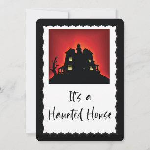 Invitation à une fête d'Halloween avec une maison