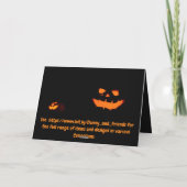 Invitation à une fête d'Halloween. Carte (Dos)