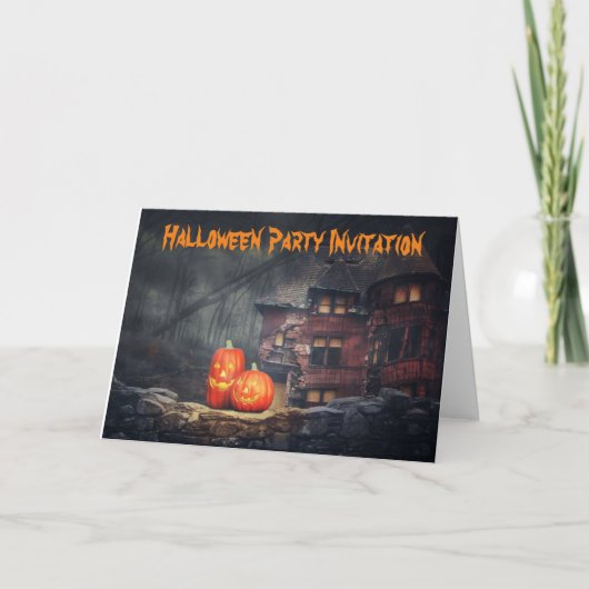 Invitation à une fête d'Halloween. Carte (Devant)