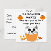 Invitation à une fête d'Halloween Cupcake (Devant / Derrière)