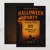 Invitation à une fête d'Halloween dans une maison  (Devant / Derrière)