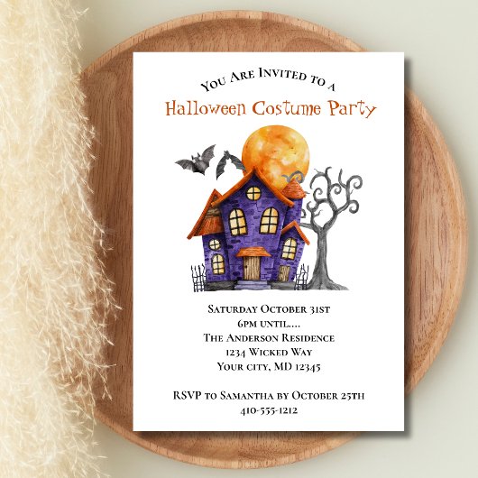 Invitation à une fête d'Halloween dans une maison