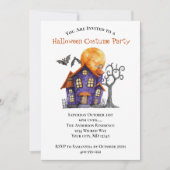 Invitation à une fête d'Halloween dans une maison (Devant)