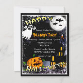 Invitation à une fête d'Halloween dans une maison (Devant)
