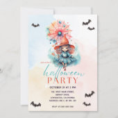 Invitation à une fête d'Halloween de sorcière de l (Devant)