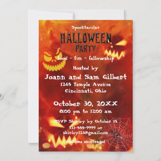 Invitation à une fête d'Halloween design Spooktacu (Devant)