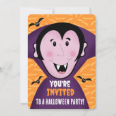 Invitation à une fête d'Halloween Dracula Vampire (Devant)