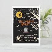 Invitation à une fête d'Halloween effrayante (Debout devant)
