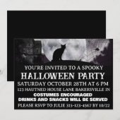 Invitation à une fête d'Halloween effrayante (Devant / Derrière)