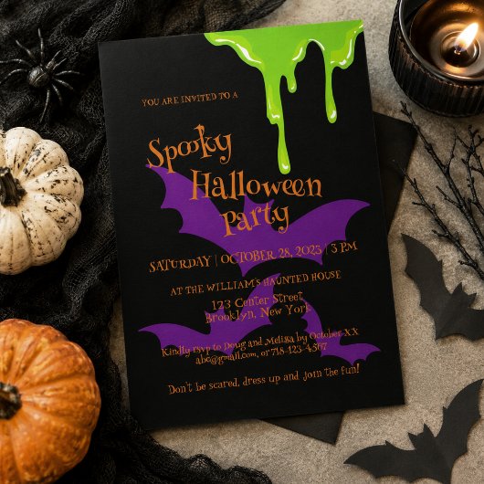 Invitation à une fête d'Halloween effrayante
