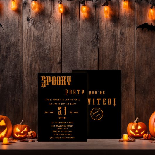 Invitation à une fête d'Halloween effrayante
