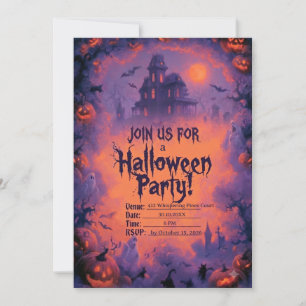 Invitation à une fête d'Halloween effrayante avec