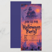 Invitation à une fête d'Halloween effrayante avec (Devant / Derrière)