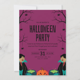 Invitation à une fête d'Halloween effrayante et vi