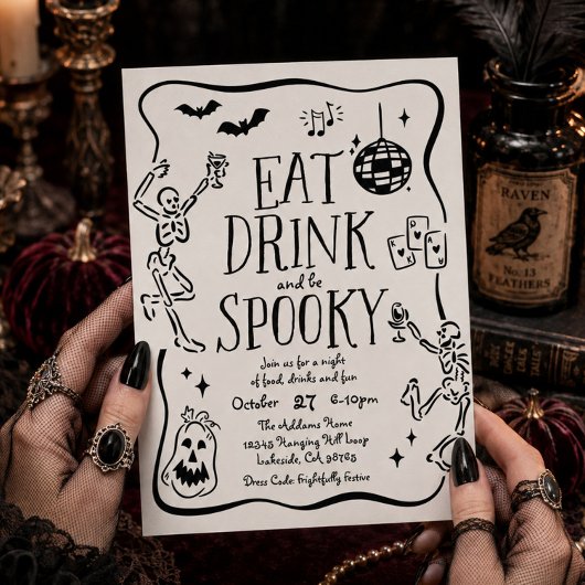 Invitation à une fête d'Halloween effrayante 'Mang