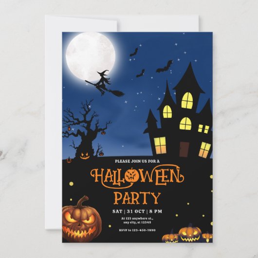 Invitation à une fête d'Halloween, élément de cost (Devant)
